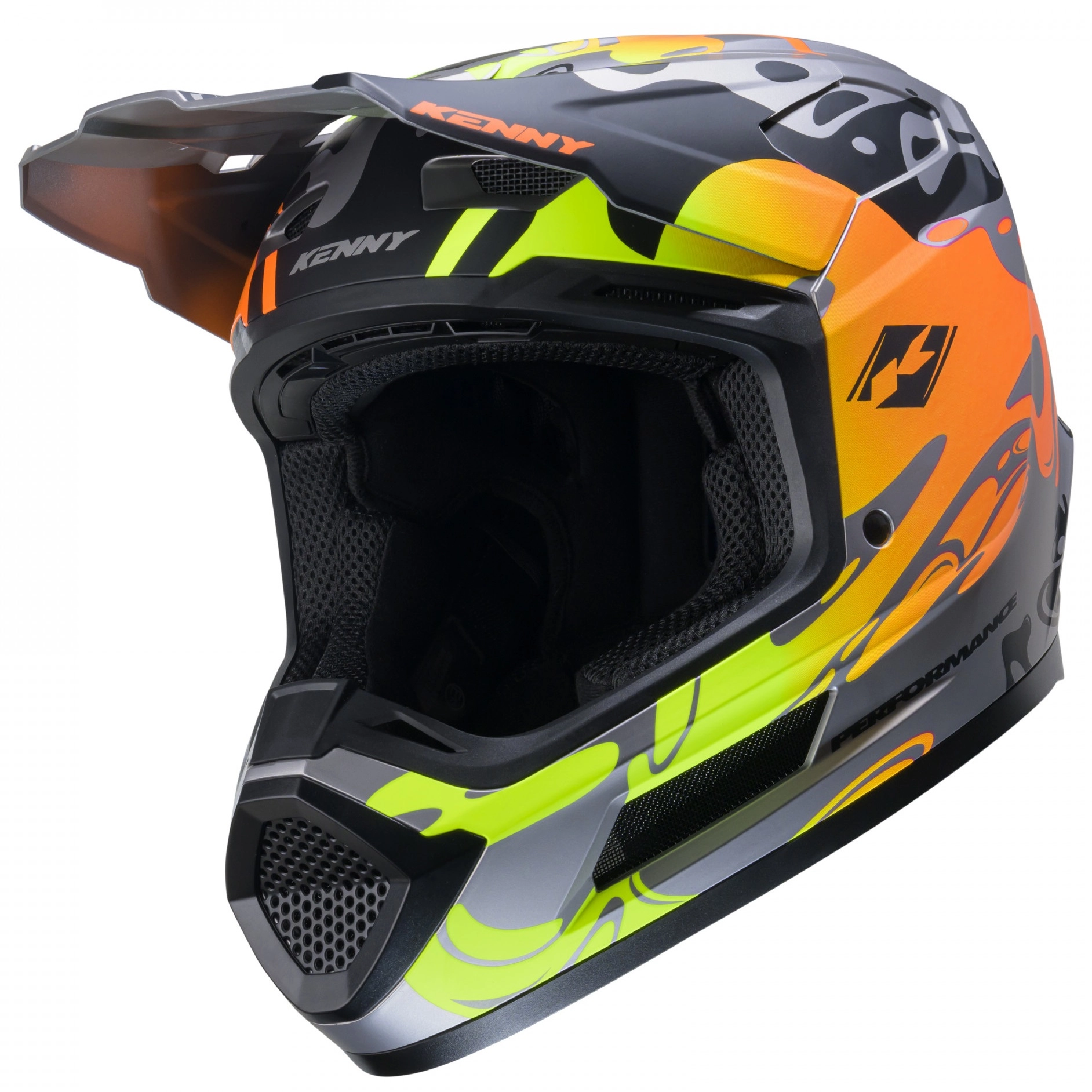 Шолом Kenny Racing Performance Ert Steel Grey/Green/Orange