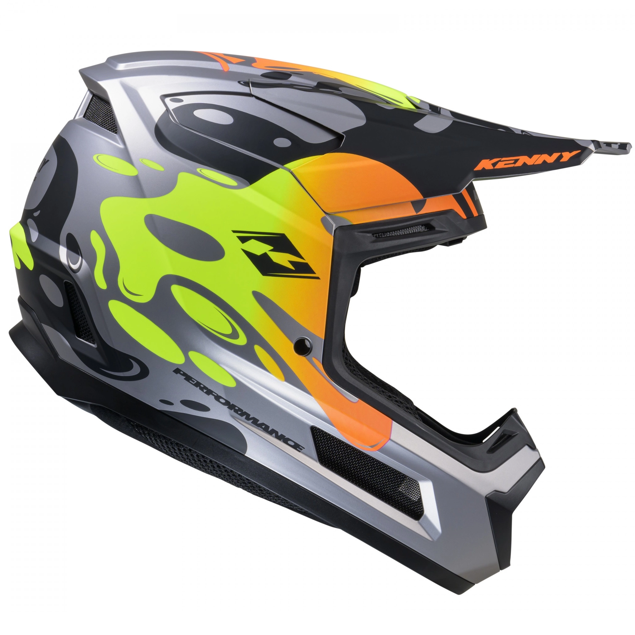 Шолом Kenny Racing Performance Ert Steel Grey/Green/Orange