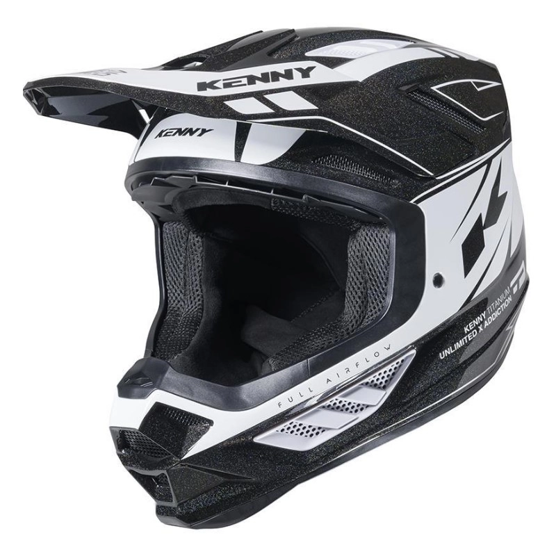Шолом Kenny Racing Titanium Graphic Chamelelon Black/White