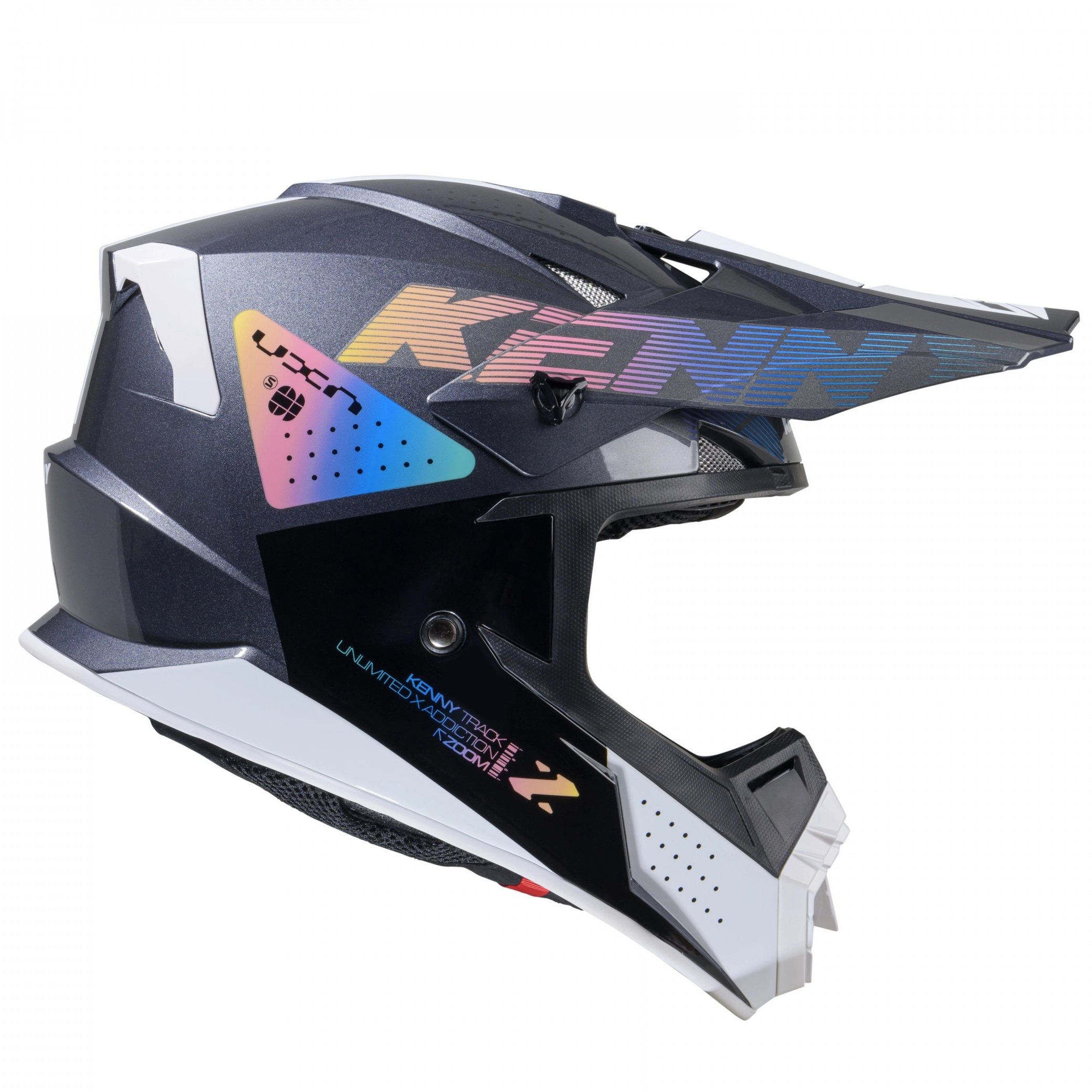 Шолом Kenny Racing Track Graphic Zoom Black/White/Grey