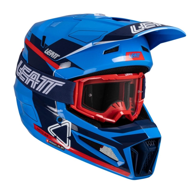 Шолом Leatt 3.5 Blue + Мотоочки Leatt Vision 3.5 Red Clear Lens