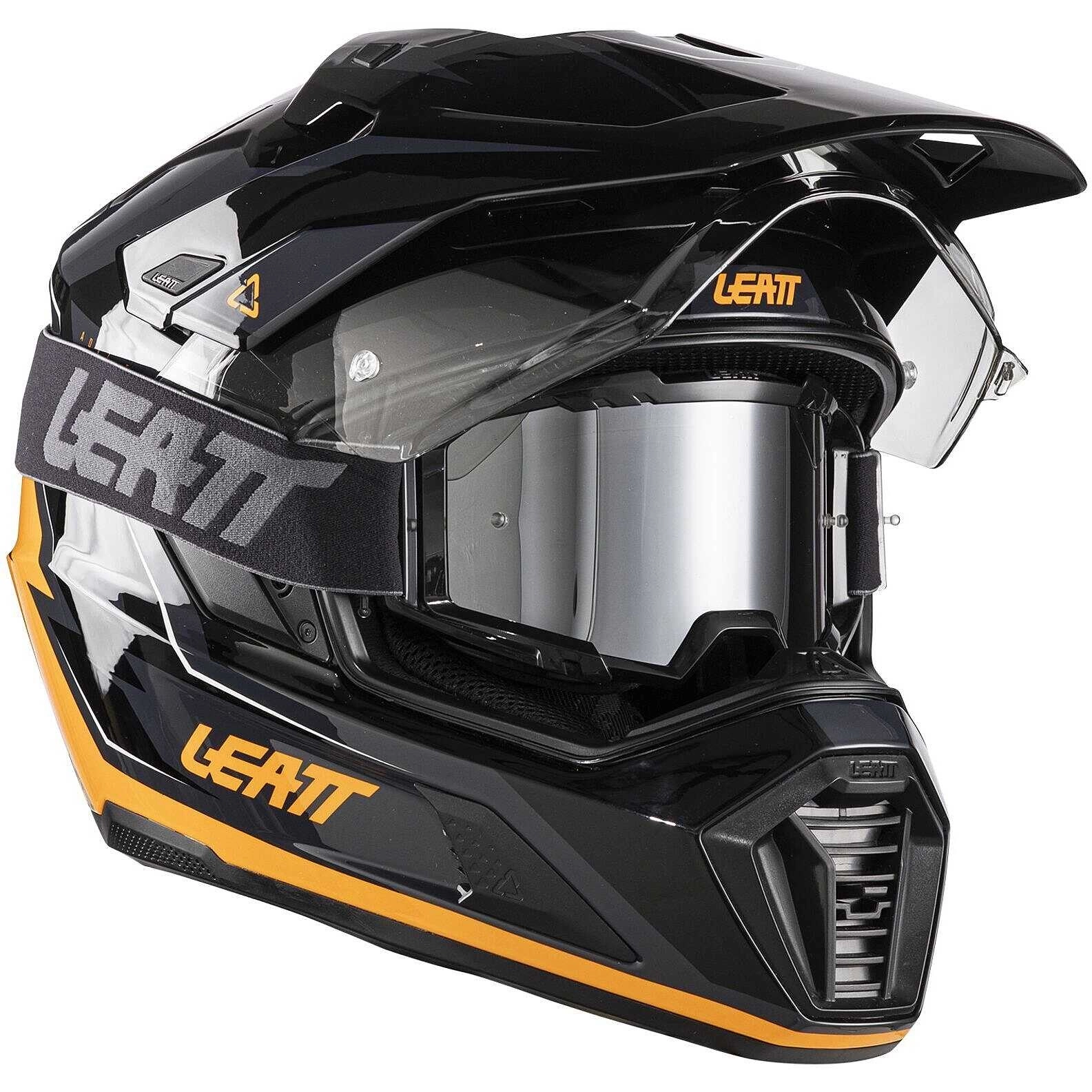 Шолом Leatt 7.5 Adventure Black/Orange + Мотоокуляри Leatt Velocity 2.5 Silver Lens