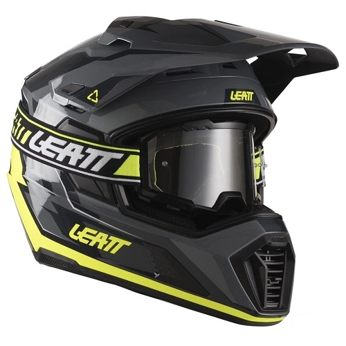 Шолом Leatt 7.5 Adventure Grey/Yellow + Мотоокуляри Leatt Velocity 2.5 Clear Lens