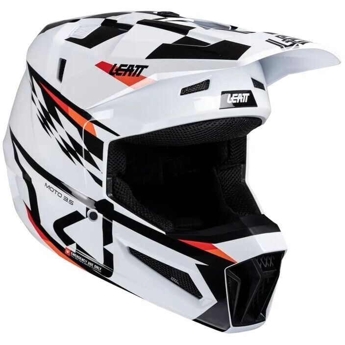 Шолом Leatt Moto 3.5 Junior White + Мотоокуляри Leatt Vision 3.5 Black Clear Lens