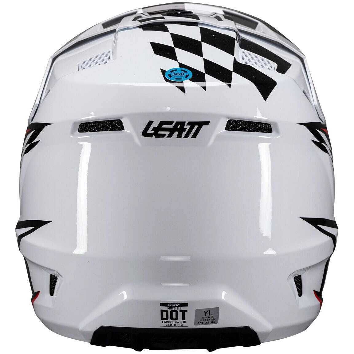 Шолом Leatt Moto 3.5 Junior White + Мотоокуляри Leatt Vision 3.5 Black Clear Lens