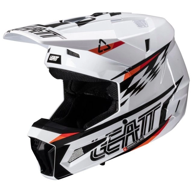Шолом Leatt Moto 3.5 Junior White + Мотоокуляри Leatt Vision 3.5 Black Clear Lens