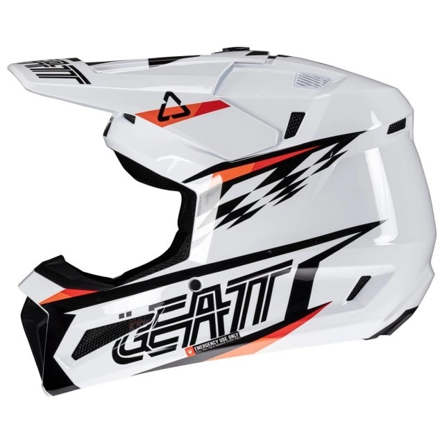 Шолом Leatt Moto 3.5 Junior White + Мотоокуляри Leatt Vision 3.5 Black Clear Lens