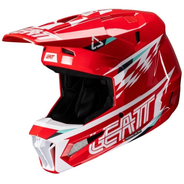 Шлем Leatt Moto 3.5 Red/White + Мотоочки Leatt Velocity 4.5 Red Clear Lens