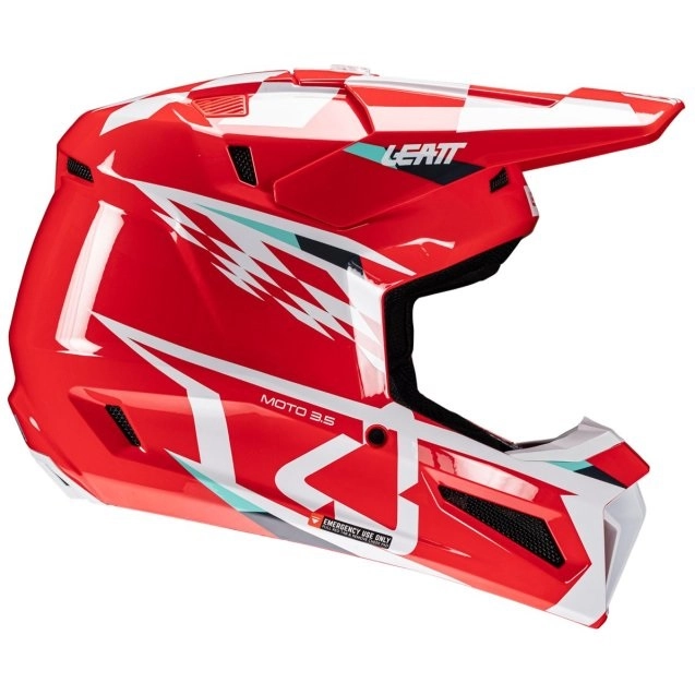 Шлем Leatt Moto 3.5 Red/White + Мотоочки Leatt Velocity 4.5 Red Clear Lens
