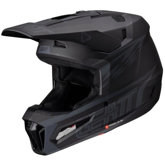 Шолом Leatt Moto 3.5 Stealth + Мотоокуляри Leatt Velocity 4.5 Stealth Dark Lens