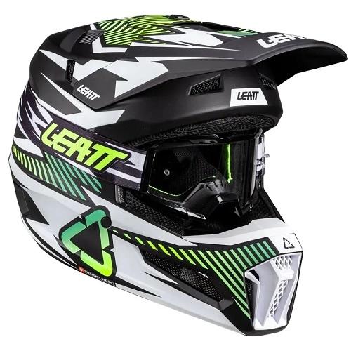Шолом Leatt Moto 3.5 Storm Teal + Мотоокуляри Leatt Vision 3.5 Black/White Clear Lens