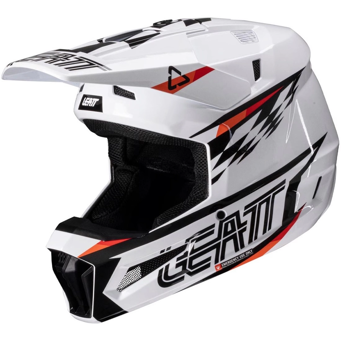 Шолом Leatt Moto 3.5 White/Black + Мотоокуляри Leatt Velocity 4.5 White Clear Lens