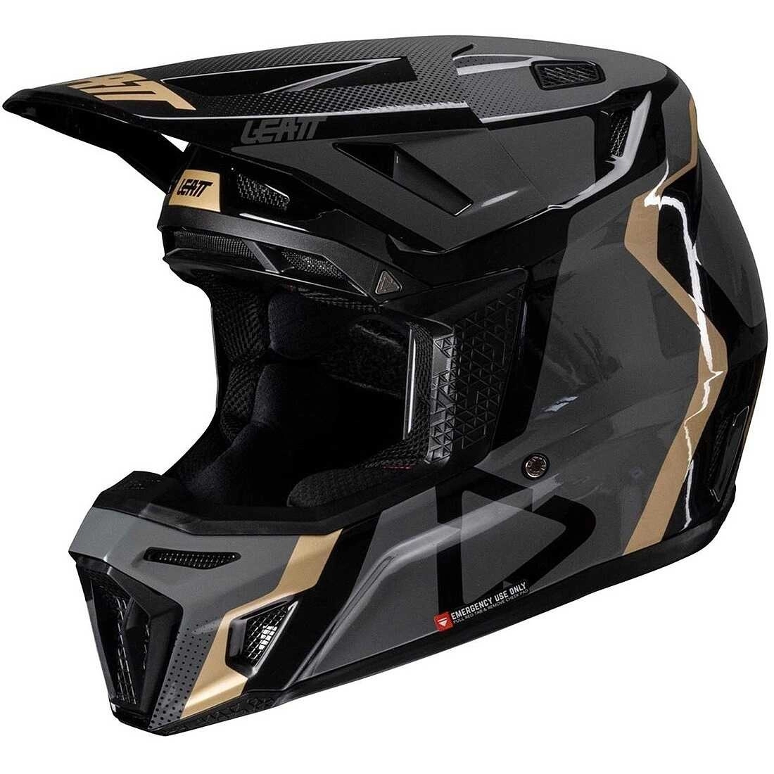 Шолом Leatt Moto 8.5 Black + Мотоокуляри Leatt Velocity 5.5 Black Clear Lens