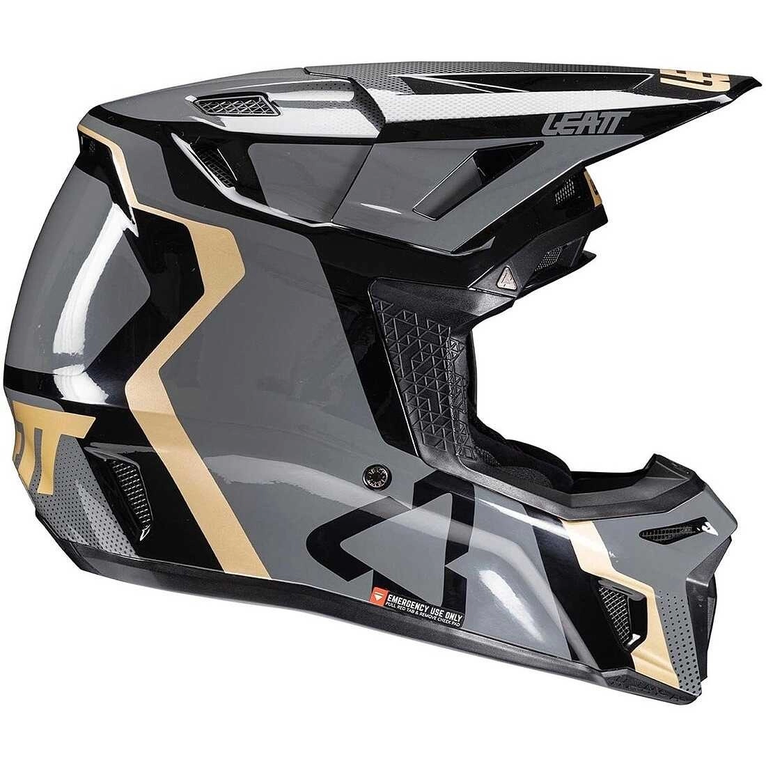 Шолом Leatt Moto 8.5 Black + Мотоокуляри Leatt Velocity 5.5 Black Clear Lens