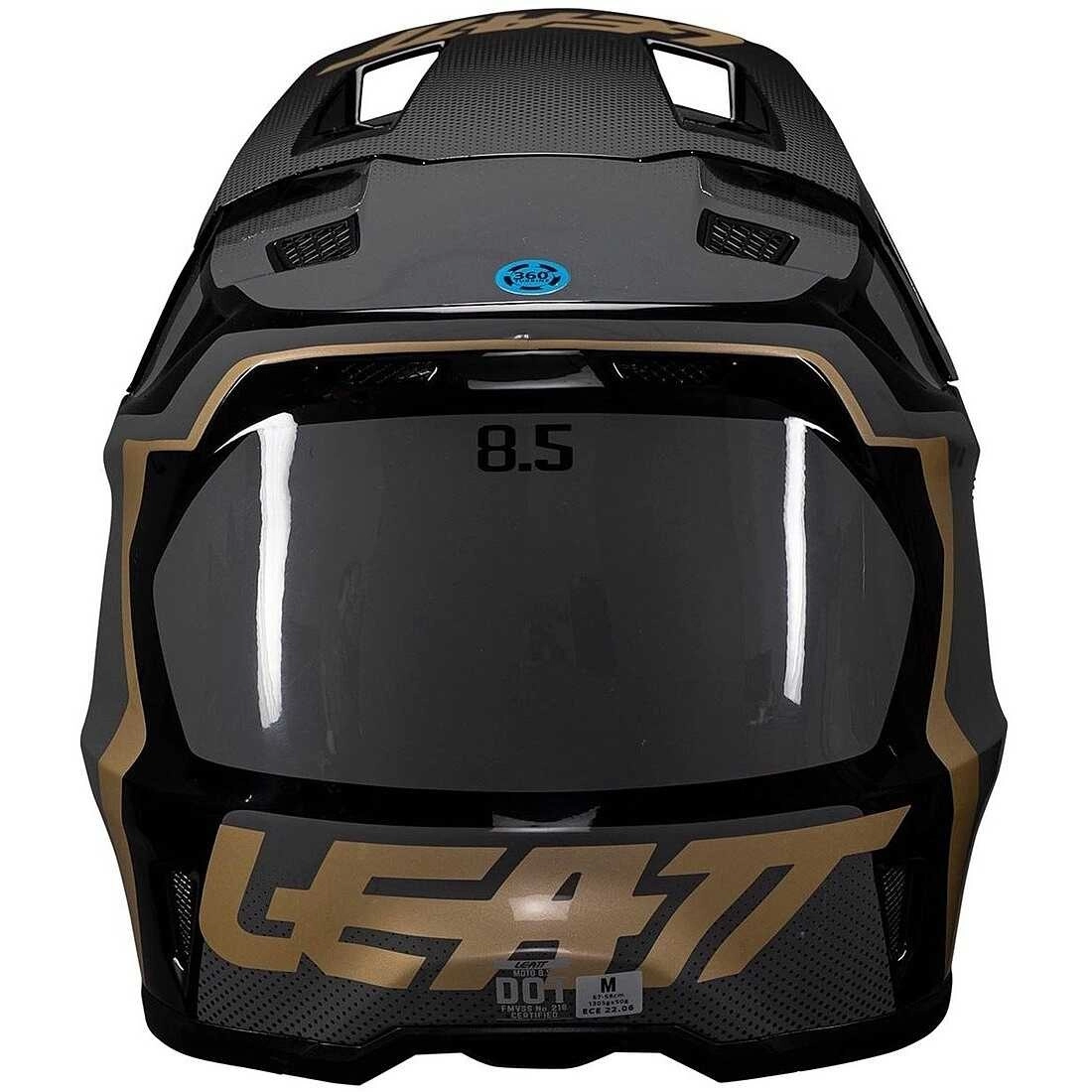 Шолом Leatt Moto 8.5 Black + Мотоокуляри Leatt Velocity 5.5 Black Clear Lens