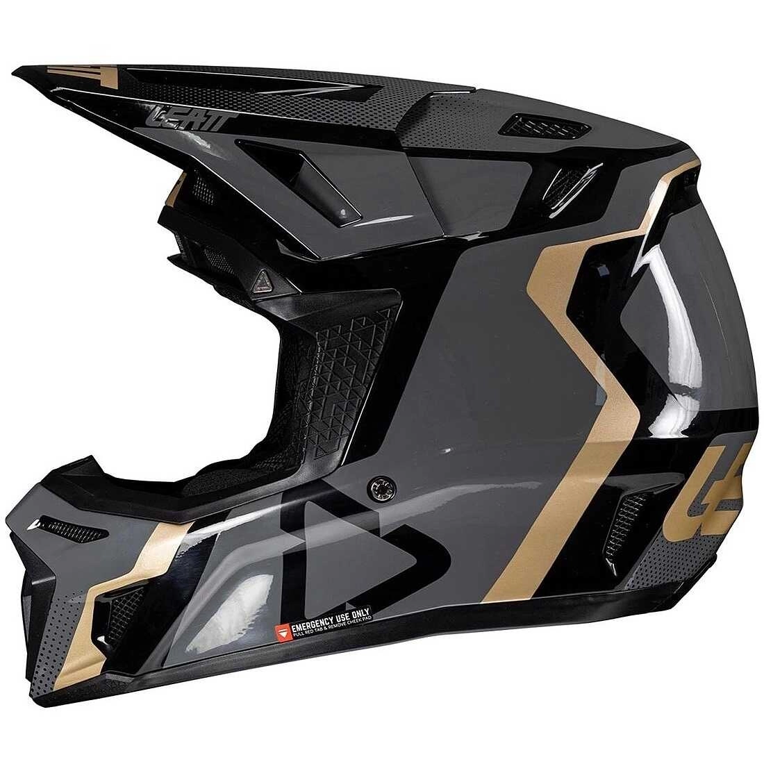 Шолом Leatt Moto 8.5 Black + Мотоокуляри Leatt Velocity 5.5 Black Clear Lens