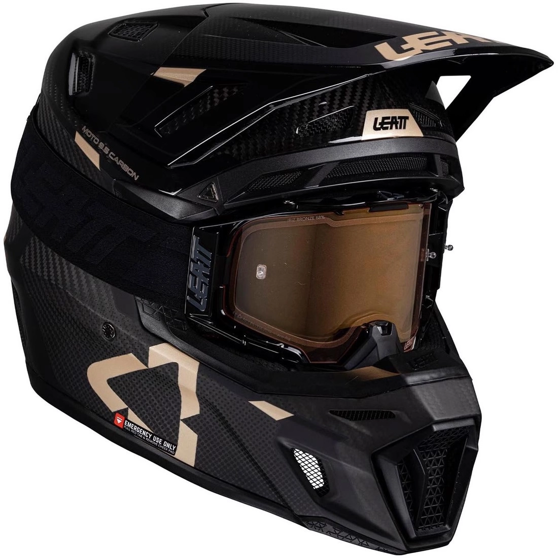 Шолом Leatt Moto 9.5 Black + Мотоокуляри Leatt Velocity 6.5 Iriz Black Brown Lens
