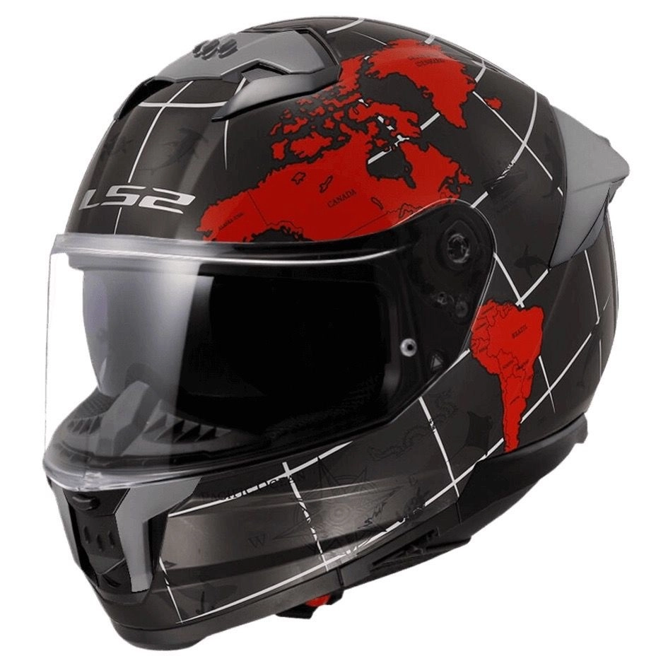 Шлем LS2 FF808 Stream II Worldmap Red