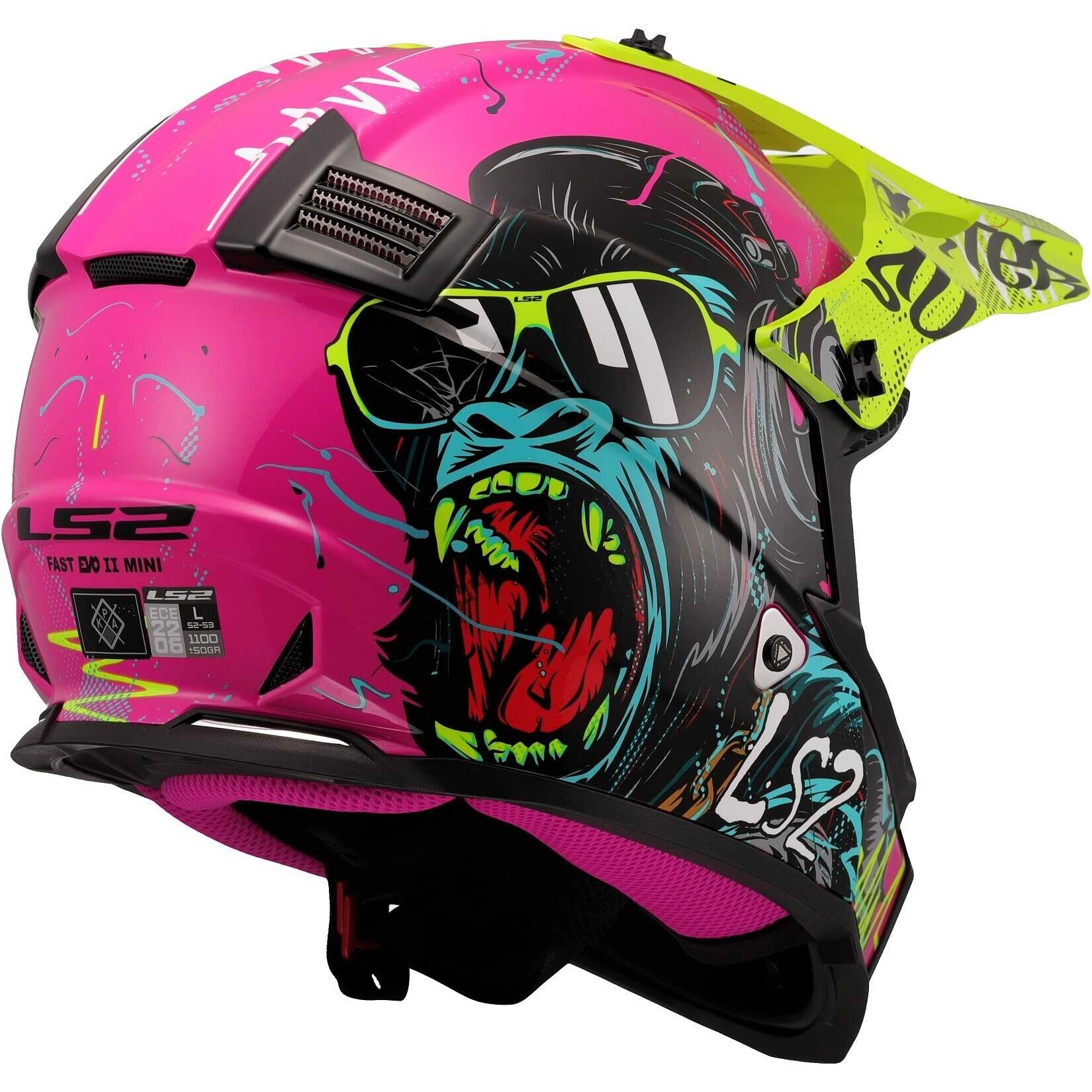 Шолом LS2 MX437 Fast II Junior Gorilla Purple
