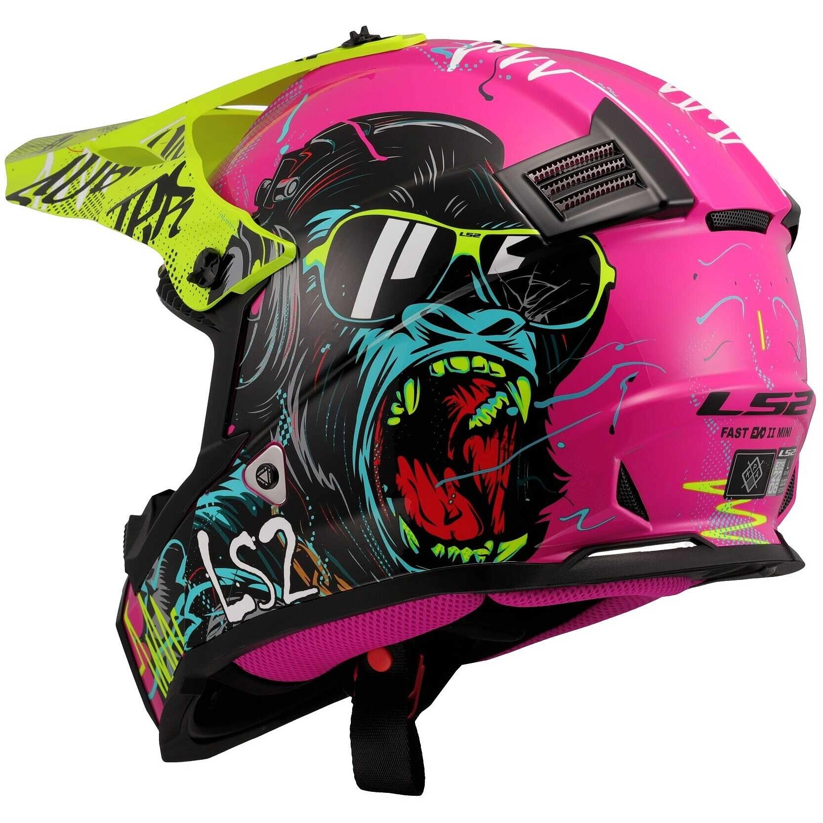 Шолом LS2 MX437 Fast II Junior Gorilla Purple