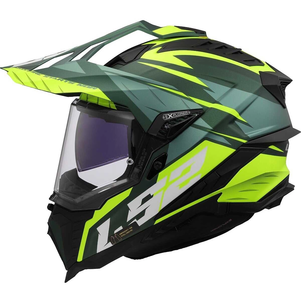 Шолом LS2 MX701 Explorer Spire Black/Yellow/Green