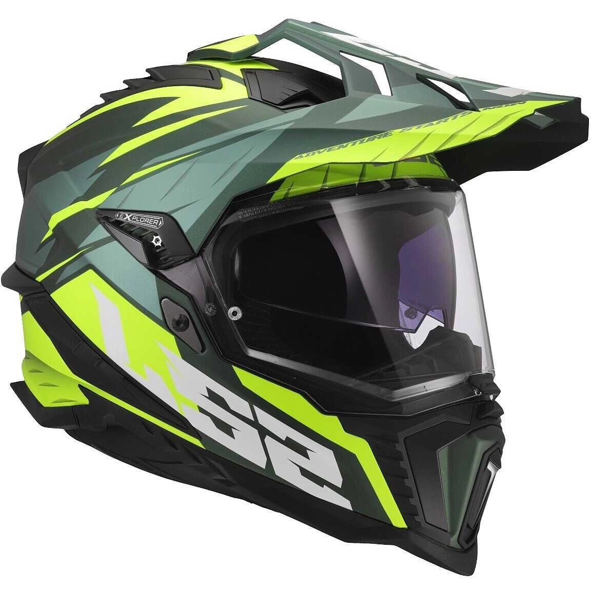 Шолом LS2 MX701 Explorer Spire Black/Yellow/Green