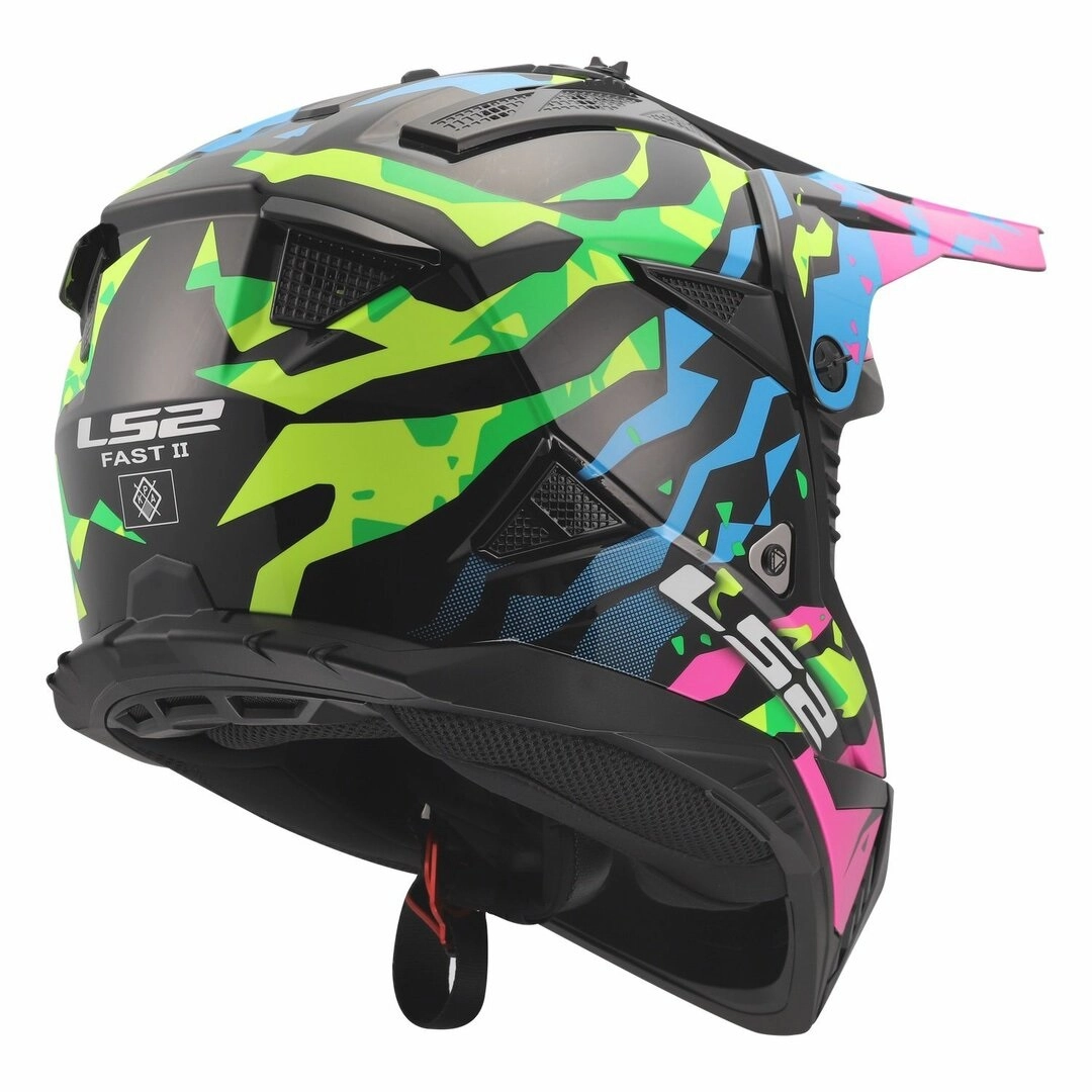 Шолом LS2 MX708 Fast II Grotesk Blue/Pink/Green