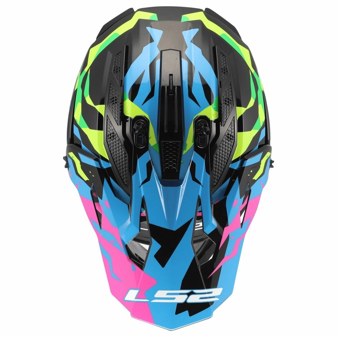 Шолом LS2 MX708 Fast II Grotesk Blue/Pink/Green