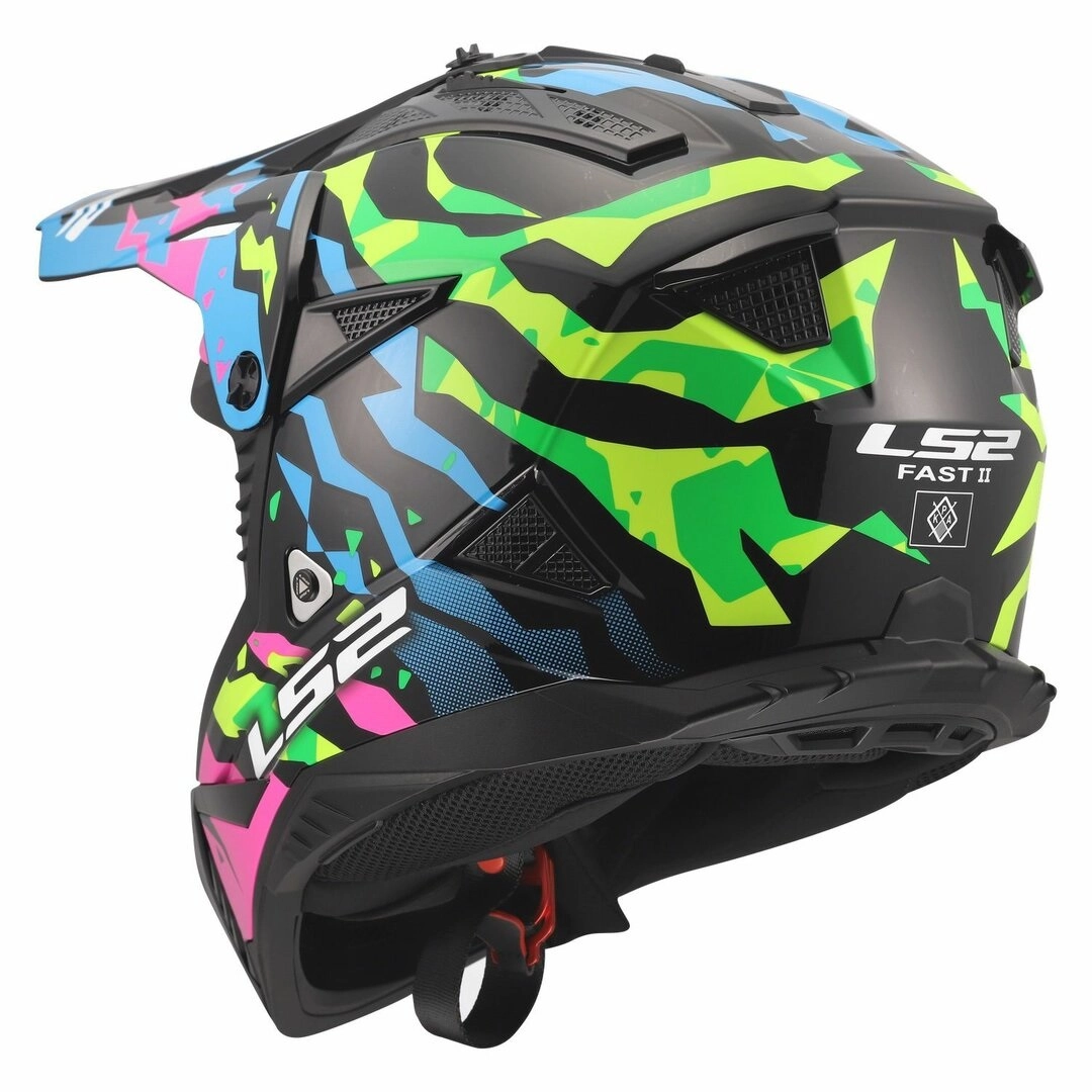 Шолом LS2 MX708 Fast II Grotesk Blue/Pink/Green