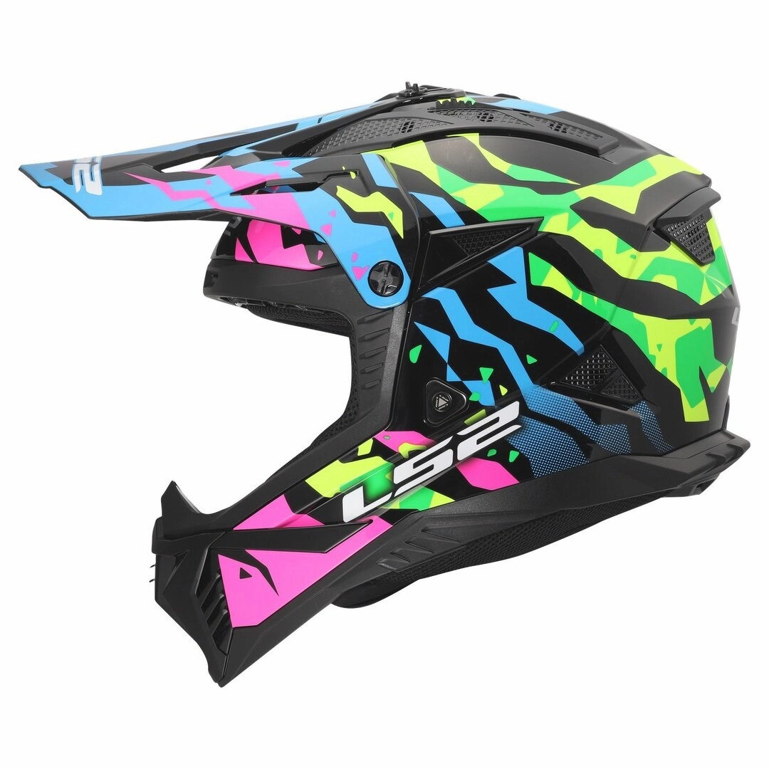 Шолом LS2 MX708 Fast II Grotesk Blue/Pink/Green
