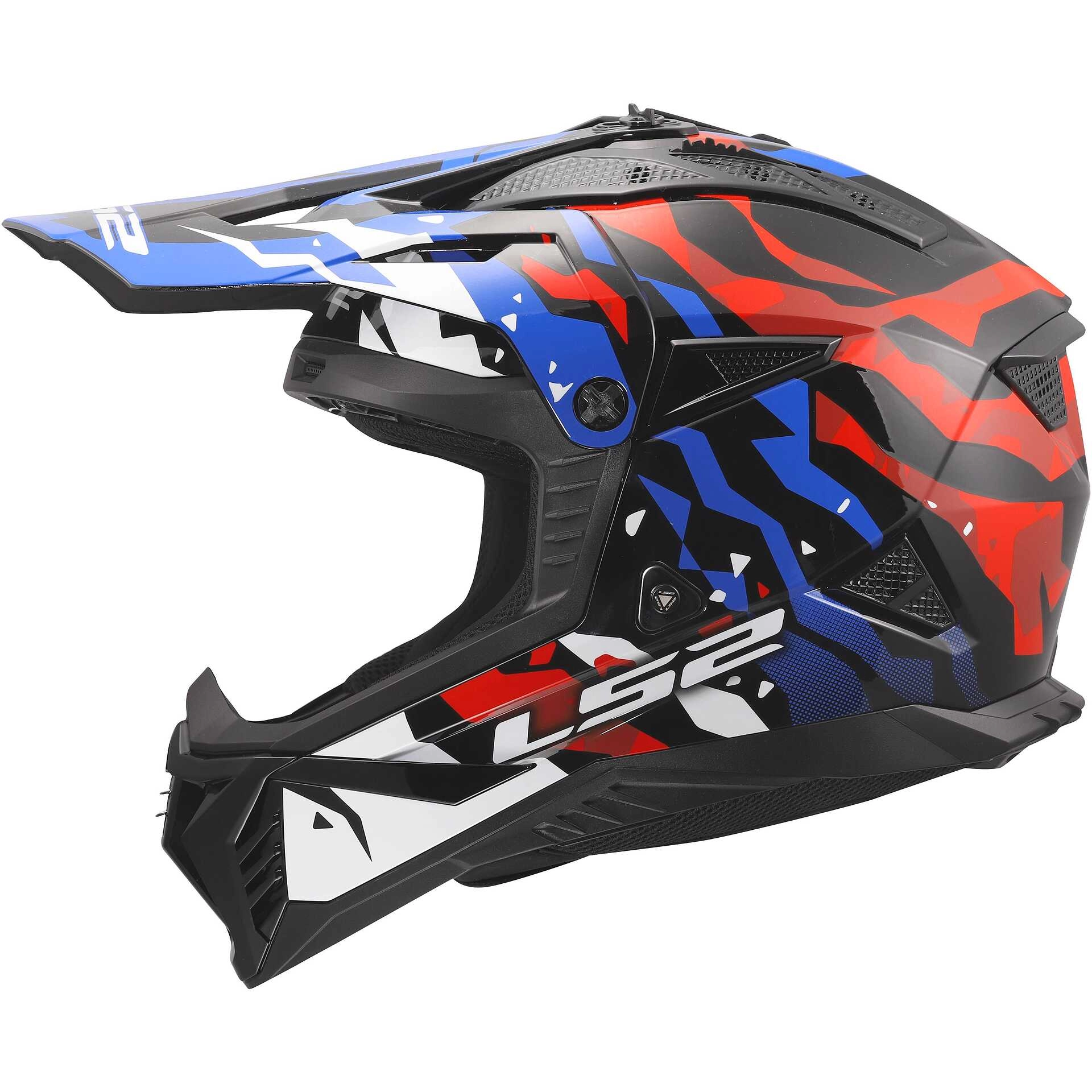 Шолом LS2 MX708 Fast II Grotesk White/Blue/Red