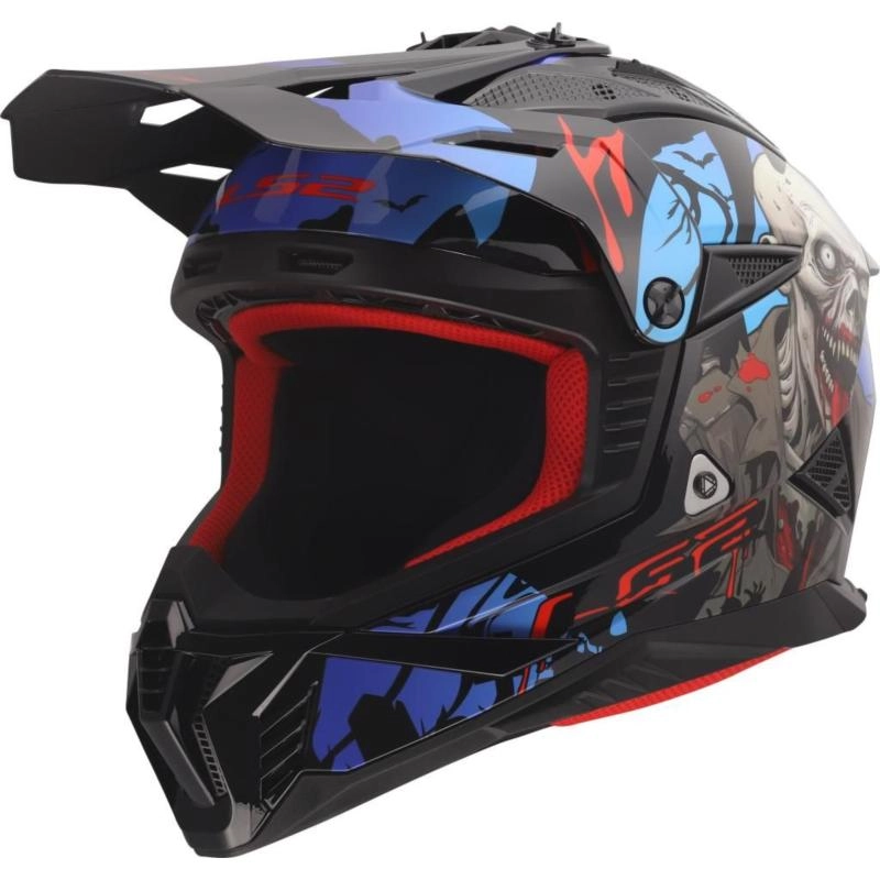 Шолом LS2 MX708 Fast II Zombie II Black/Red/Blue