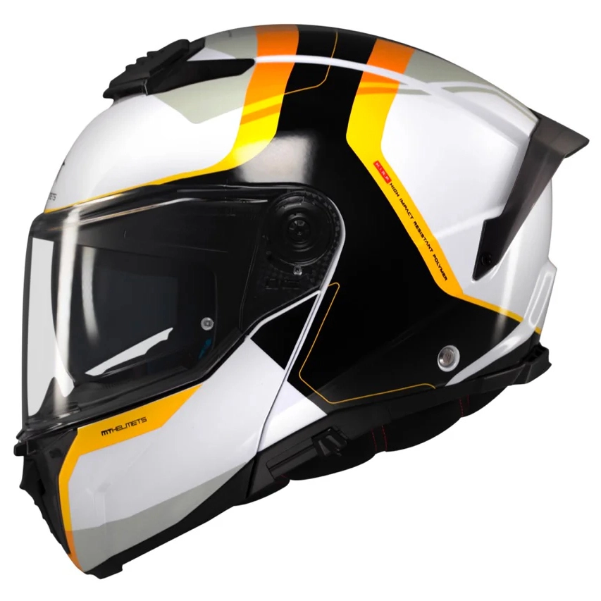 Шолом MT Atom 2 SV Emalla B3 White/Black/Orange