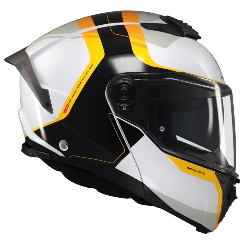 Шолом MT Atom 2 SV Emalla B3 White/Black/Orange