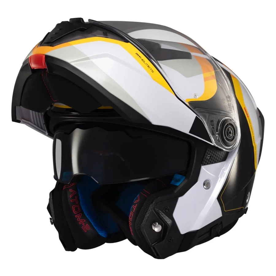 Шолом MT Atom 2 SV Emalla B3 White/Black/Orange