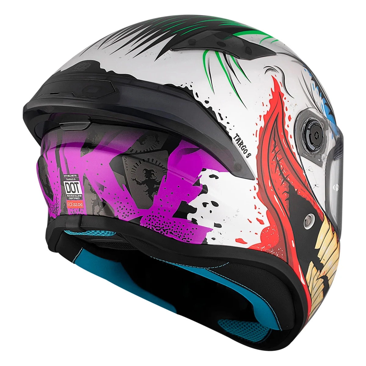 Шолом MT Targo S Joke A5 White/Black/Red