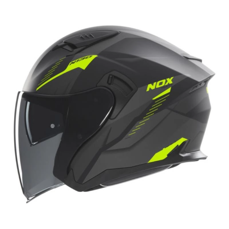 Шолом NOX N130 Myst Black/Yellow Fluo