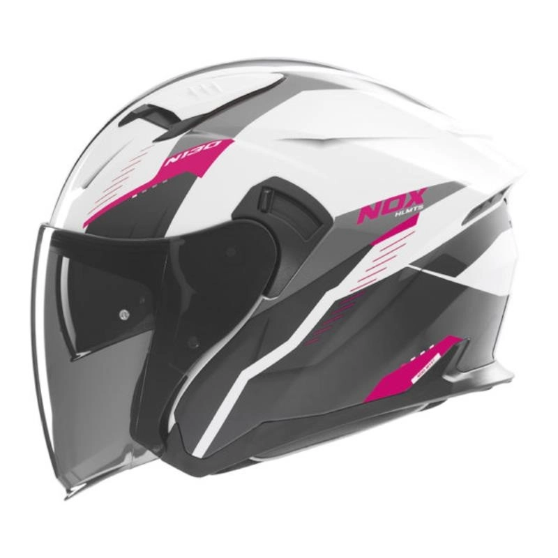 Шолом NOX N130 Myst White/Black/Pink