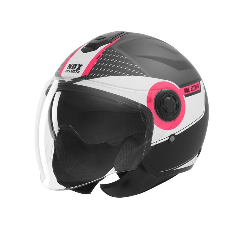 Шолом NOX N182 Round Black/Pink