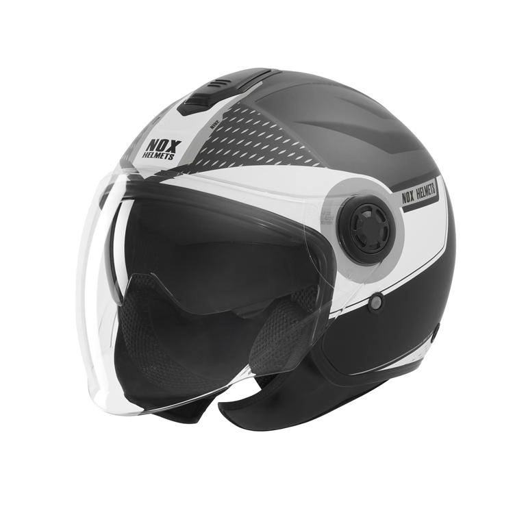 Шолом NOX N182 Round Black/Silver