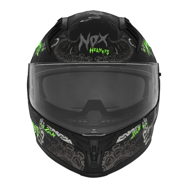 Шолом NOX N401 Zumbi Black/Green Fluo