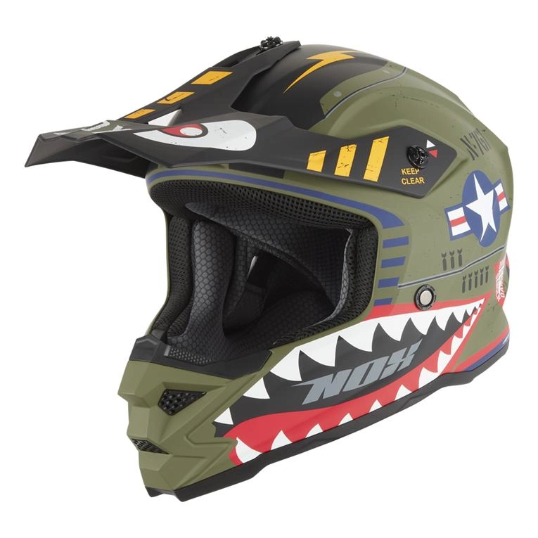 Шолом NOX N761 Fighter Junior Green/White/Black