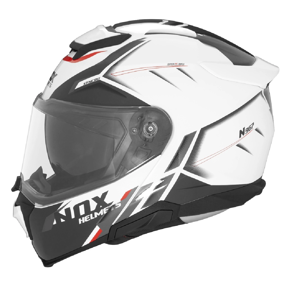 Шолом NOX N967 Synchro White/Red
