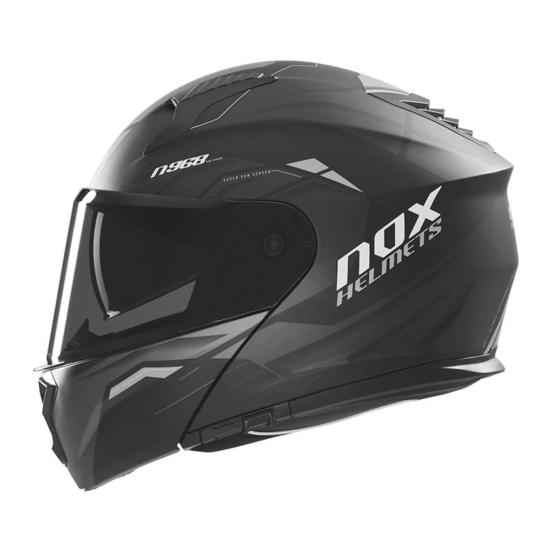 Шлем NOX N968 Ultra Black/Titanium