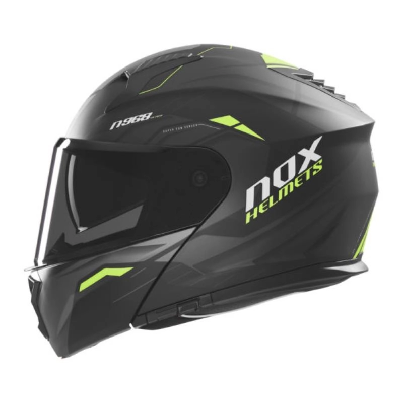 Шолом NOX N968 Ultra Black/Yellow Fluo