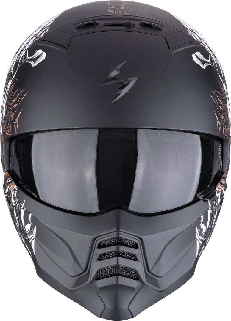 Шлем Scorpion Exo Combat II Genesis Black/White/Gold