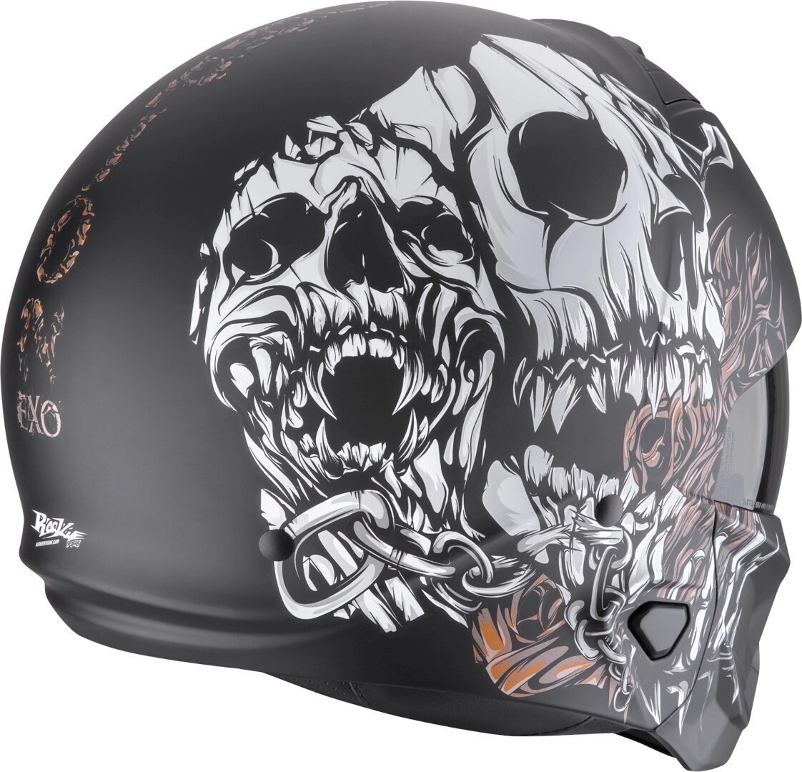 Шлем Scorpion Exo Combat II Genesis Black/White/Gold