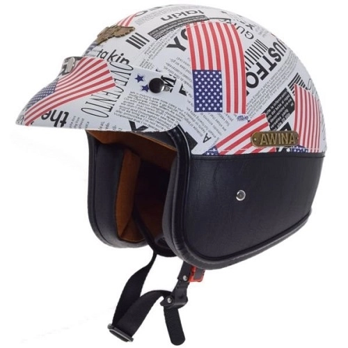 Шолом Awina AIX-027 White/Blue/Red/Black