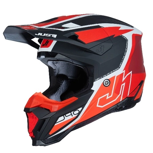 Шолом Just1 J40 Flash Red/White/Black