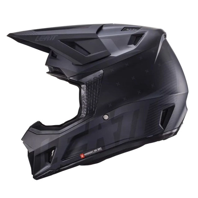 Шолом Leatt Moto 7.5 Stealth + Мотоокуляри Leatt Velocity 4.5 Stealth Clear Lens